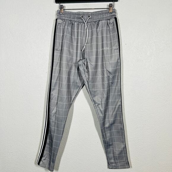 Legend London Track Suit Pants Bottoms Pant Checker Print Stripe - M - Picture 2 of 8